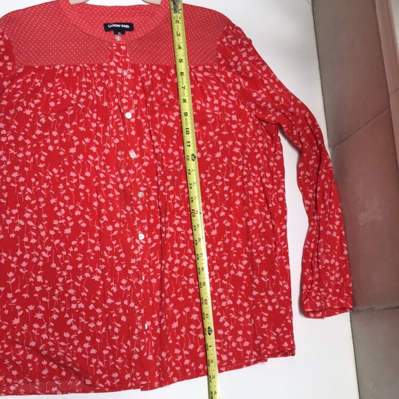 Lands End gathered button front blouse - Picture 7 of 7
